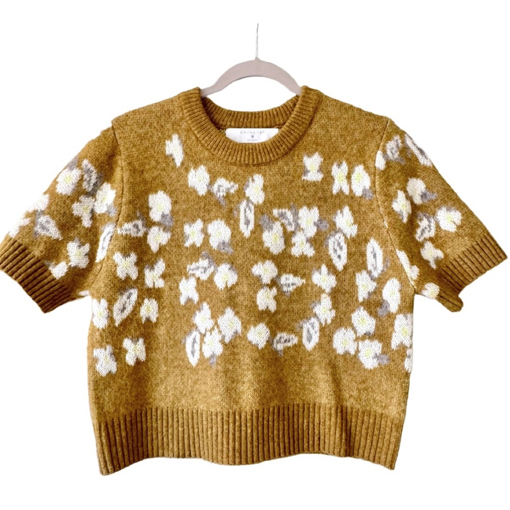Primark Viral Floral Jacquard Wool Blend Knit Sweater M